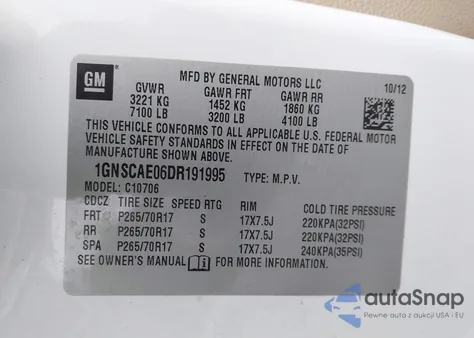 2013 Chevrolet Tahoe Ls from USA, damaged, VIN 1GNSCAE06DR191995